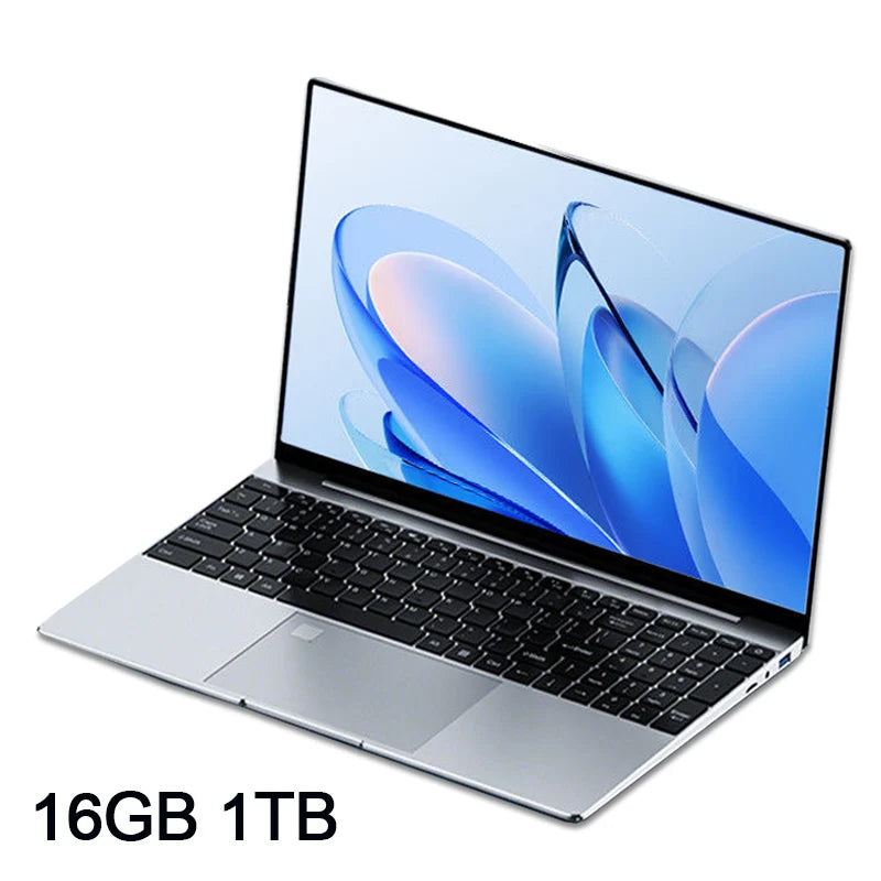 Ultratunn Laptop 15,6" Intel N95 16/32GB DDR4 Upp till 2TB SSD – Windows 11 Fingeravtryck Bakbelyst Numeriskt Tangentbord FHD