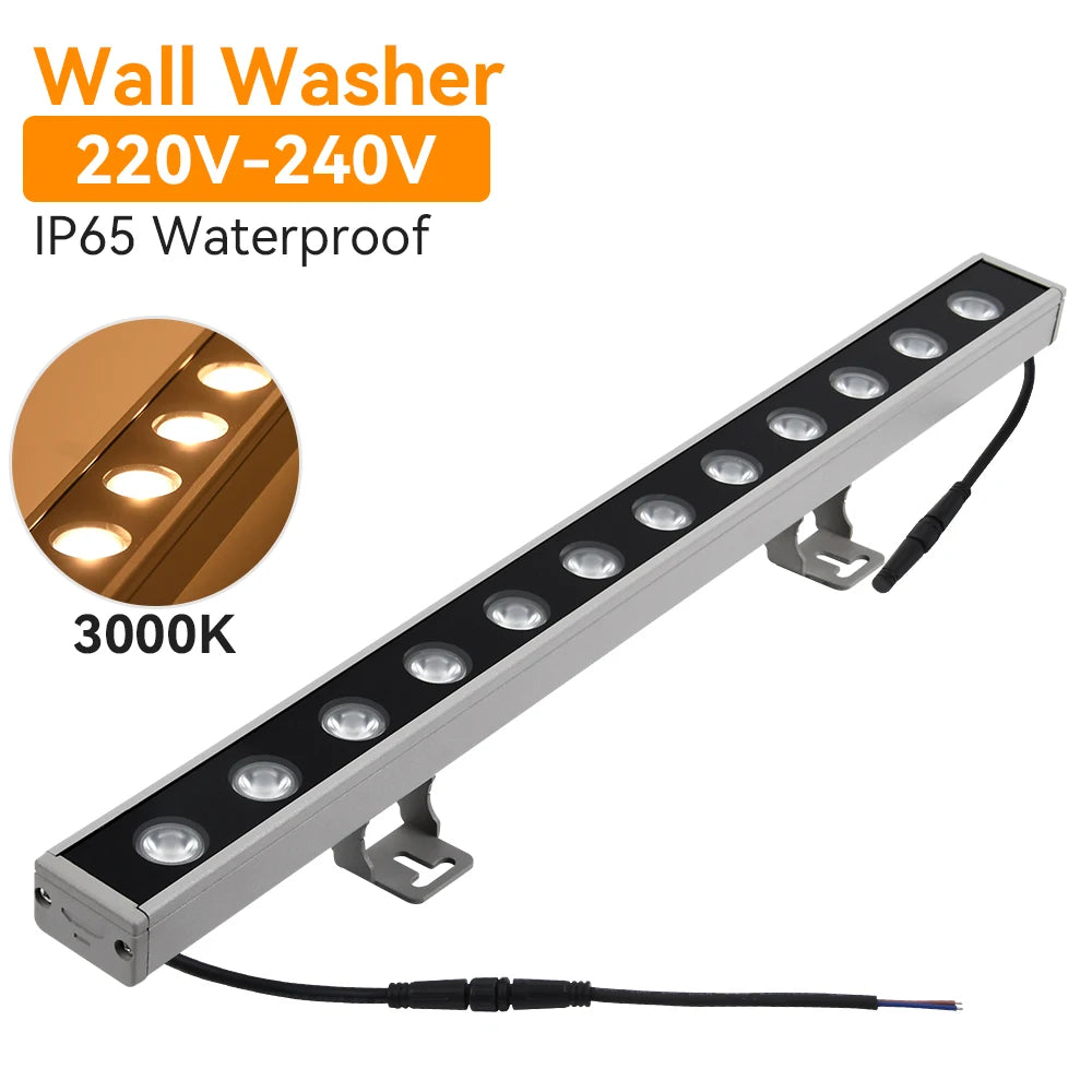 Burhui 12W LED Wall Wash-ljus Utomhus IP65 – Varmvit 3000K 50cm Aluminium Fasad Hotell Bro Trädgård 220V 1-pack / 2-pack