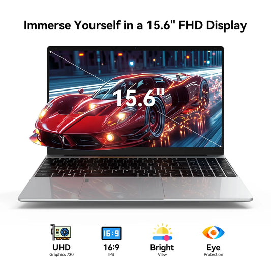LenO 15,6" Gaming Laptop Intel Core i9-9900 16/32GB RAM Upp till 2TB SSD – Win 11 Pro FHD 1920x1080 Ultratunn Metallram Svart/Silver
