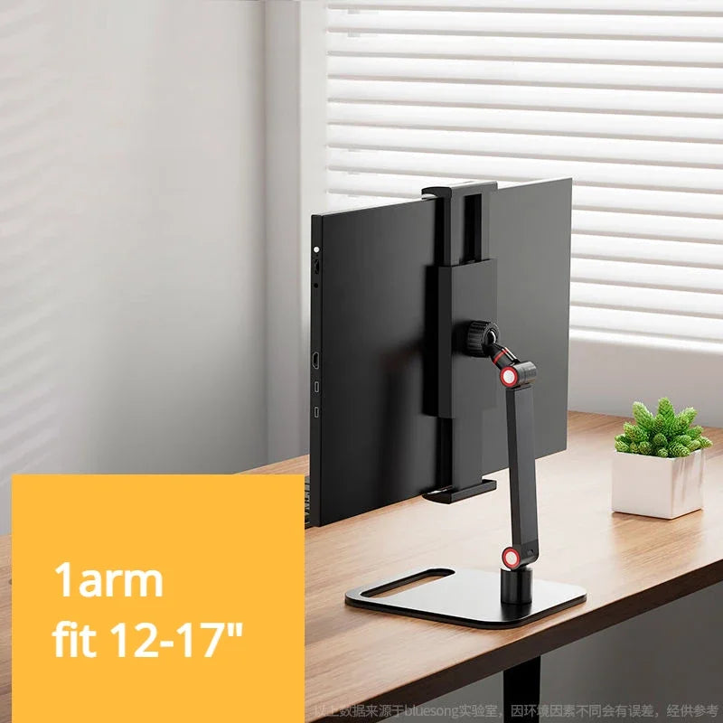 Portable Adjustable Monitor Screen Bracket Holder for 12-17.3 Inch No Drilling Laptop Gaming Expandable Desktop Clamp Stand