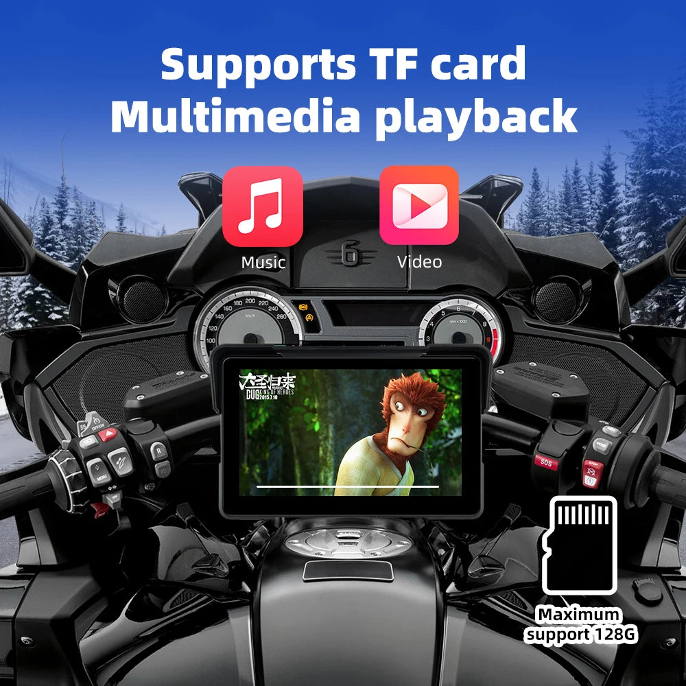 EKIY 7,0 tum trådlös CarPlay och Android Auto digital MC-display med GPS
