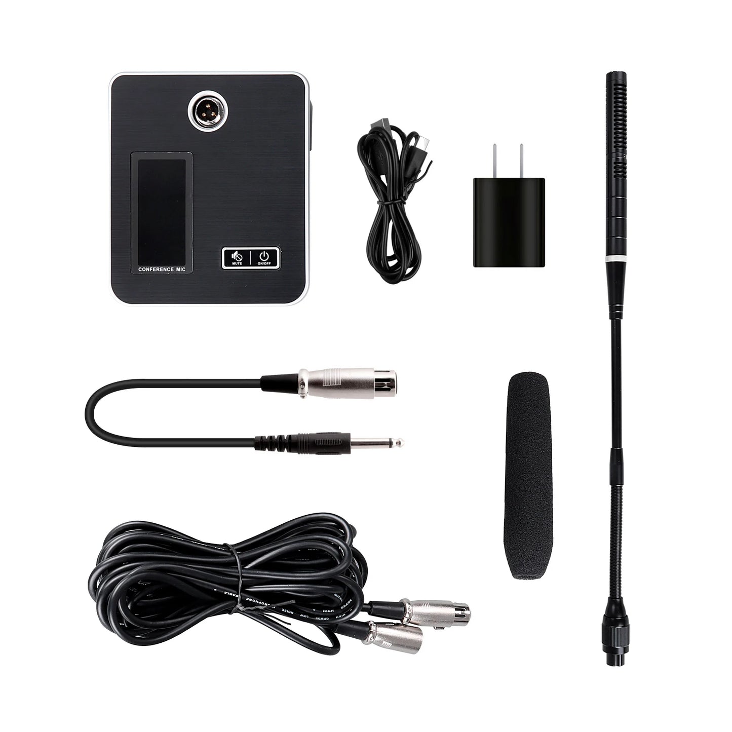 GSN10 Professional Desktop Gooseneck Microphone, Audio Microphone with XLR 5V Power Supply for Live Conference Recording, Gaming