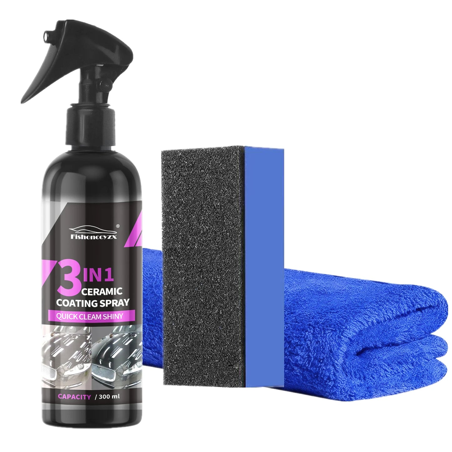 3 in 1 Car Ceramic Liquid Coating Spray Nano Crystal Hydrophobic Layer Polishing Agent High Gloss Paint Protection Wax Car Care