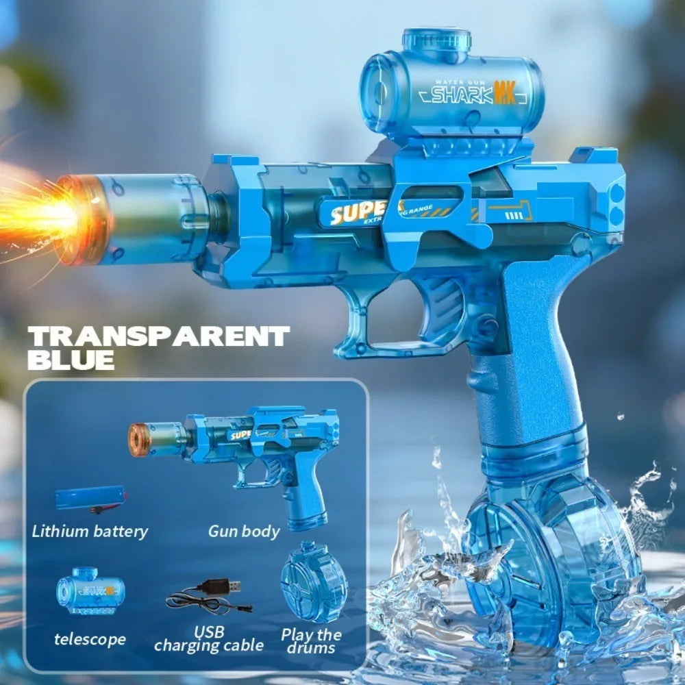 Dubbelpipig Gatling vattenpistol med eldeffekt