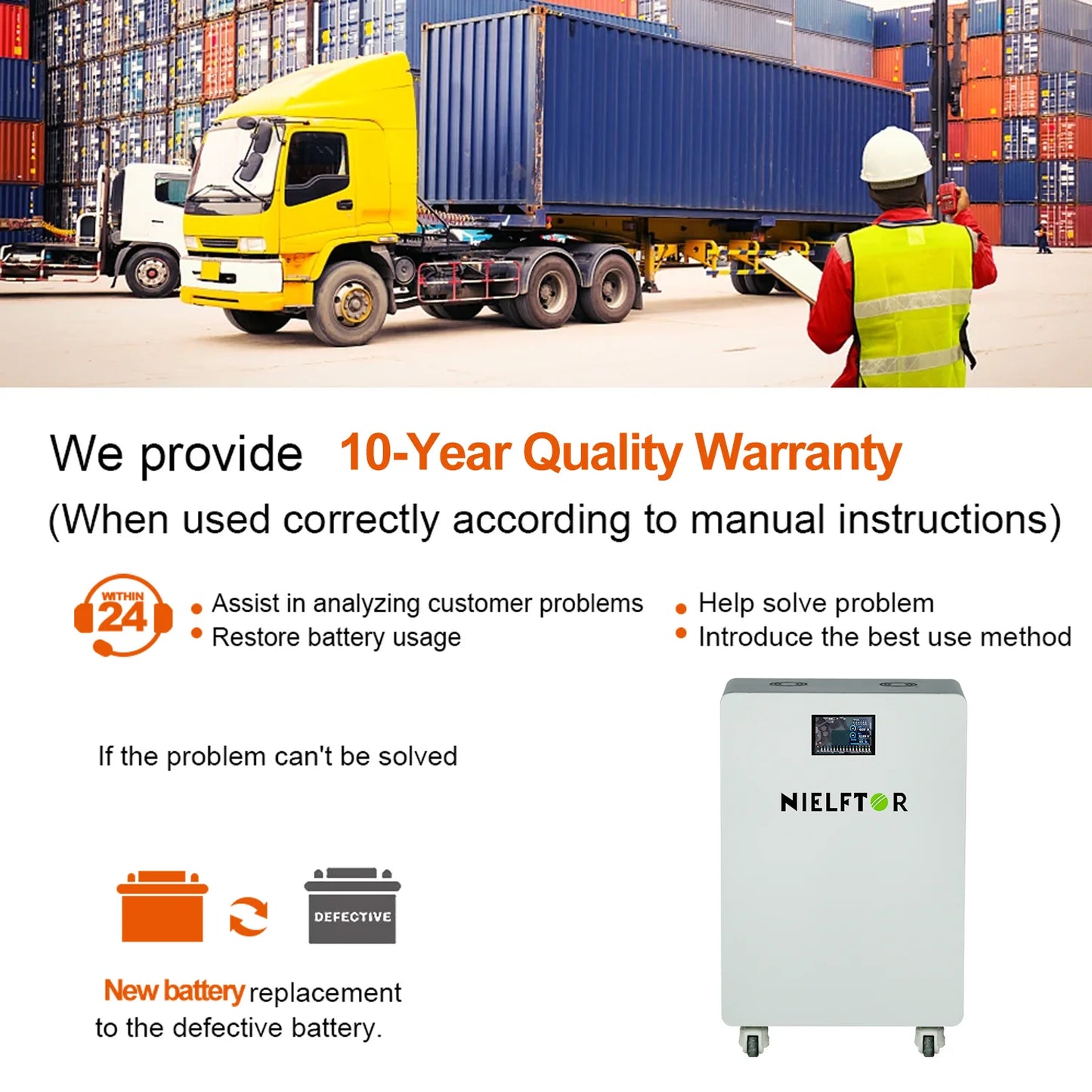 NIELFTOR 48V 200Ah 10kWh LiFePO4 Lithium Battery Built in 200A Smart BMS Big Power 51.2V LiFePO4 Battery for Energy Storage Off-Grid Solar System PL EU Stock