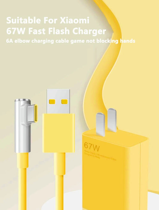 67W USB-A till USB-C-snabbladdningskabel 6A – 1 eller 1,8 m