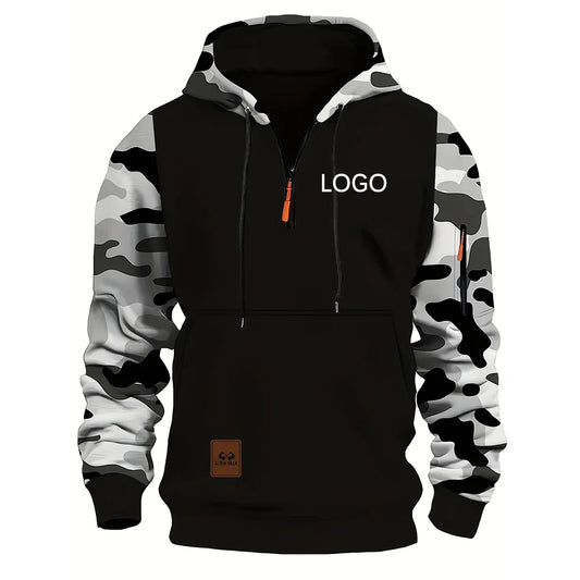 Hoodie Eget Tryck & Brodyr – Kamouflage Dragkedja | Reklamkläder & Profilprodukter