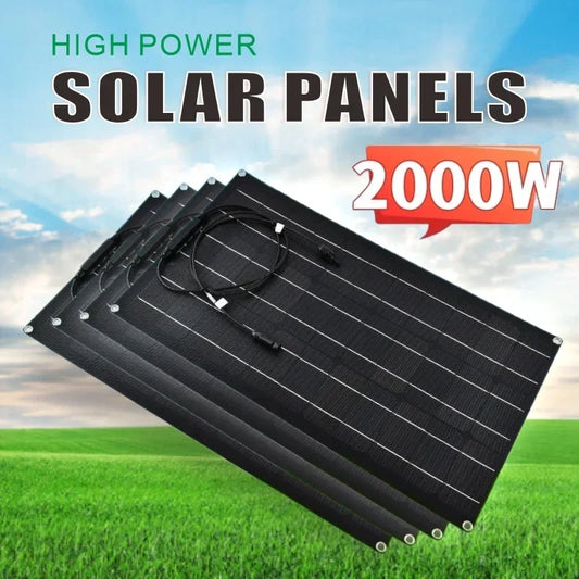 Semi-Flexibel ETFE Solpanel 500W–2000W – Lättviktig 18V/36V för Husbil Båt Camping Tak, 1–4 Paneler