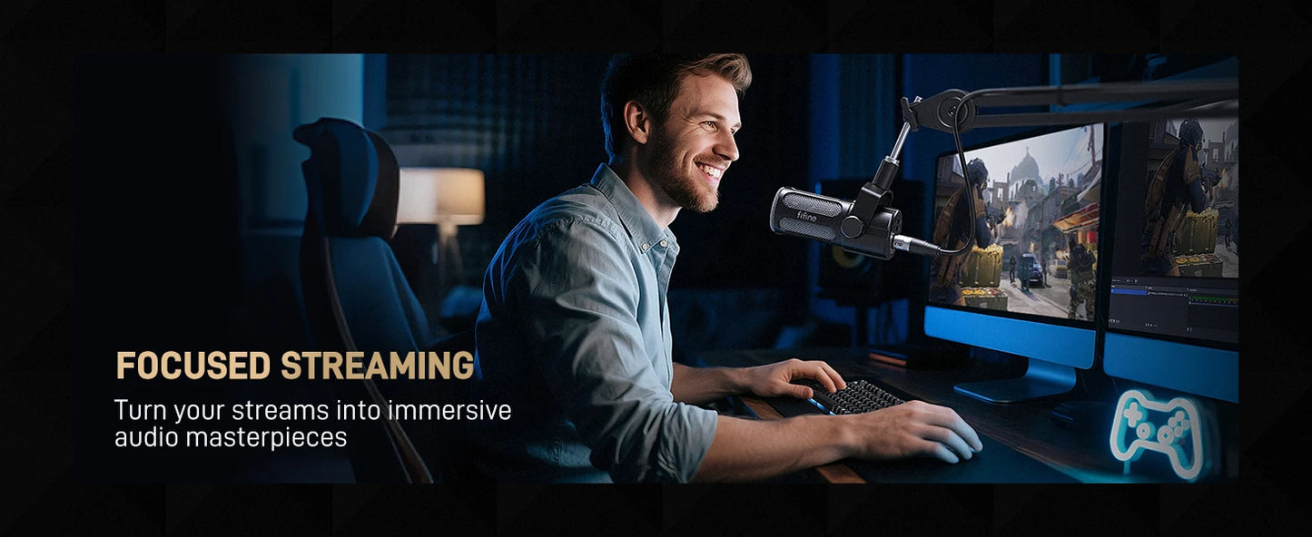 FIFINE XLR Dynamic Microphone for Recording,All Metal Podcast Mic for Streaming,Compatible with Mixer/Audio Interface-TANK1