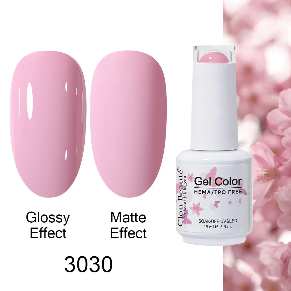 Clou Beaute Gel Nail Polish Neon Brown Royal Blue Red Green Pastal Nude Nail Art Varnishes Gel Lacquer Top Coat UV Gel Nail