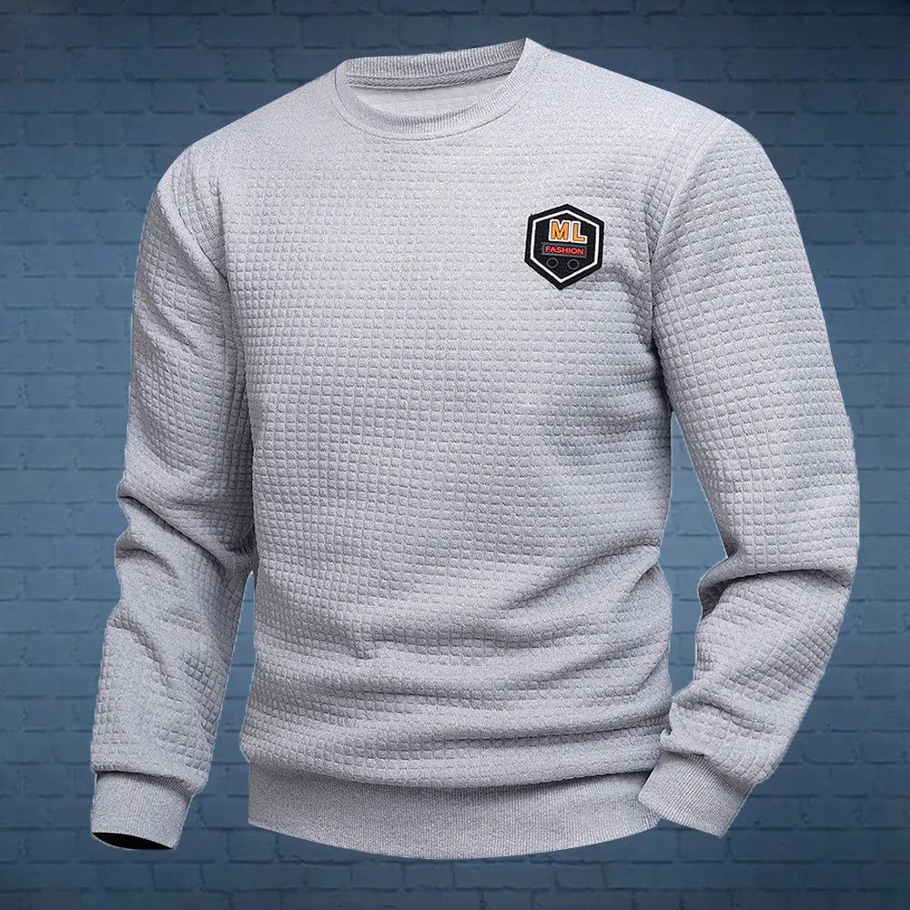 Långärmad sweatshirt herr – rund hals eller kort dragkedja, S–3XL