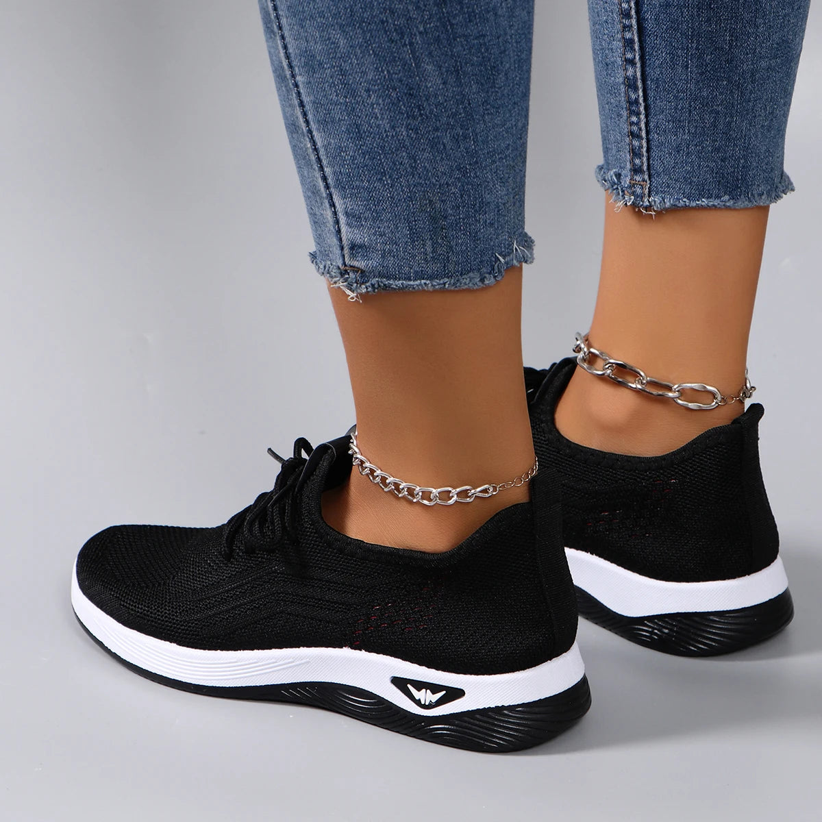 Dam mesh-sneakers med platt sula – Andningsbara, casual, sommar, storlek 37–41