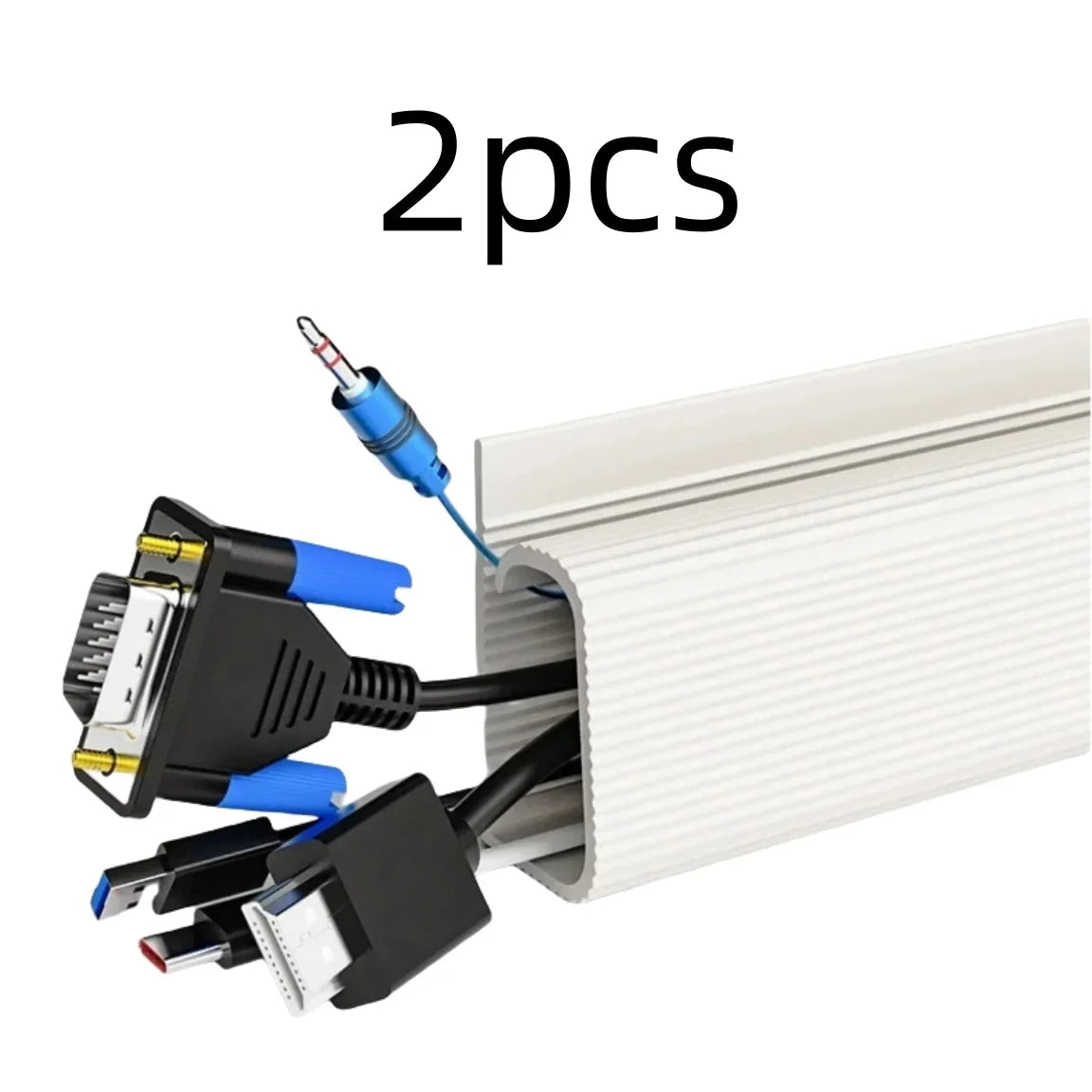 PVC-kabelkanal under skrivbord – 1 eller 2-pack