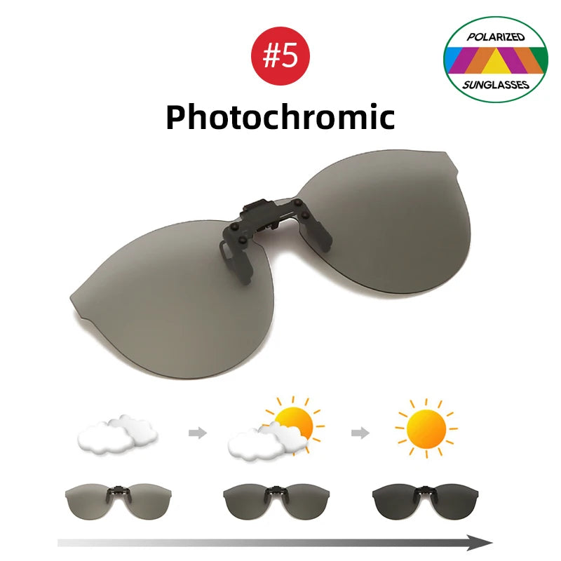 Clip-On Solglasögon Polariserade – UV400 Flip-Up Nattseende Fotokromatiska Herr Fiske Körning
