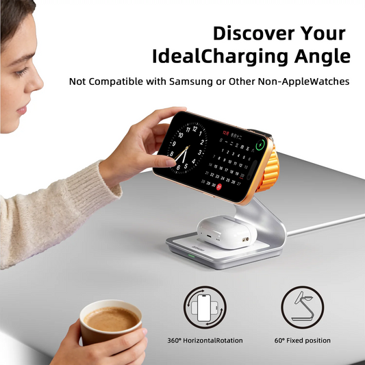Bonola Magnetisk 3-i-1 Trådlös Laddare för iPhone och Apple-enheter