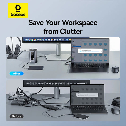 Baseus 11/12-i-1 USB-C-docka med flera skärmutgångar och PD