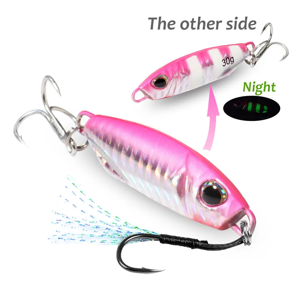 Metal Jig Fishing Lure 10g 20g 30g 40g Shore Casting Swimbait Spoon Spiner Laser LAKE Pesca Ocean Tackle Wobbler Artificial Bait