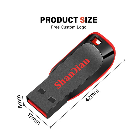 USB 2.0 Minnessticka med Nyckelring – 4GB till 128GB, Kompakt Pen Drive för Lagring och Överföring
