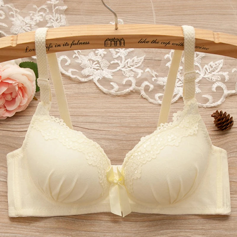 Girl Sweet Style Beautiful Wireless Bra Soft Breathable Small Breasts Bralette Comfortable Lingerie