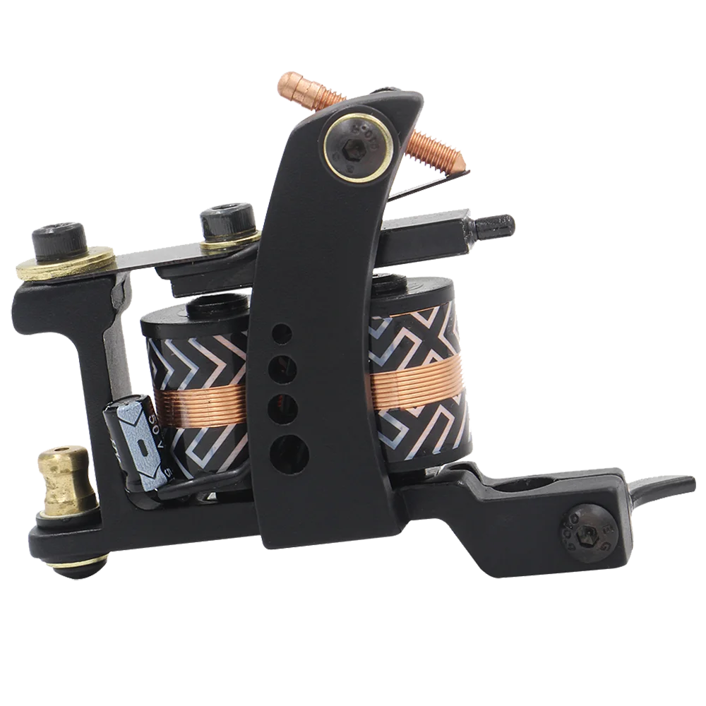Professional Tattoo Coil Machine Tattoo Liner and Shader 10 Wraps Coils Iron Handmade Coil Tattoo Machine Gun for Tattoo Needle