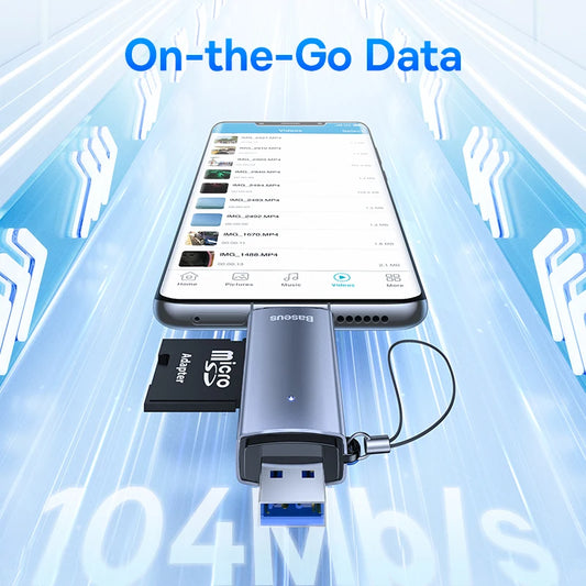 USB 3.0-kortläsare för SD och microSD – USB-A/USB-C