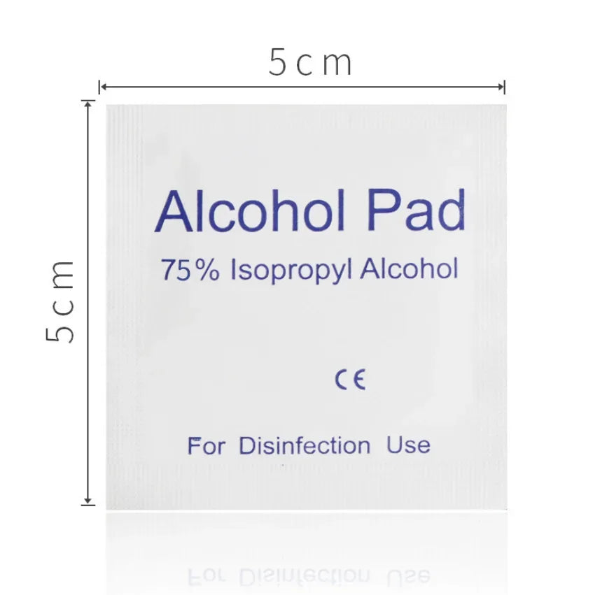 100PCS Disposable 75% Alcohol Cotton Pads Tattoo Clean Tools For Antiseptic Clean Skin Jewelry Cell Phone Disinfection Use