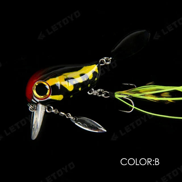 Micro Tappy Fishing Lures Artificial Hard Baits Crank Wobblers Tongue Plate Spinning Spoon with Feather Rotates Trout fish Bait