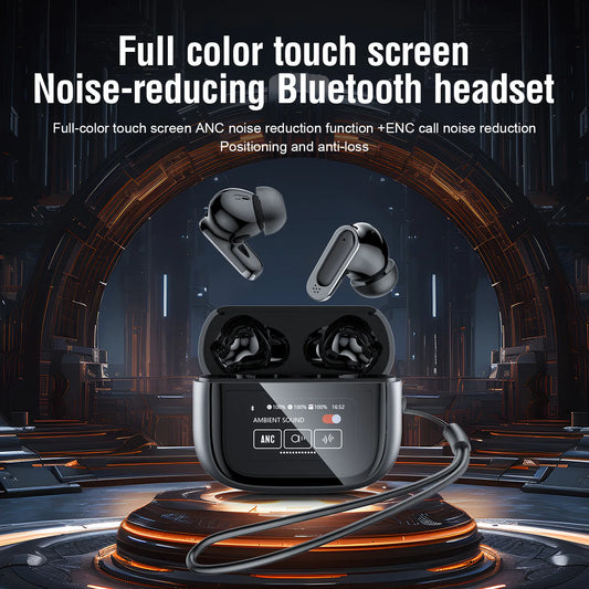 BOSECXT V11 True Wireless In-Ear Earbuds – Bluetooth 5.4 ANC ENC HiFi Stereo Touch-kontroll Mikrofon Laddningsfodral Svart