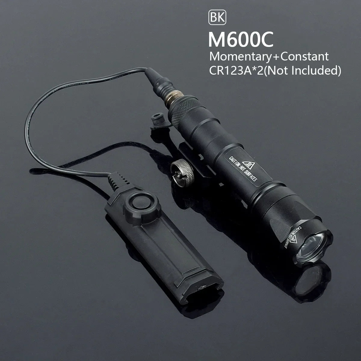 Taktisk M600 Vapenlamp med Tryckströmbrytare för 20 mm Skena