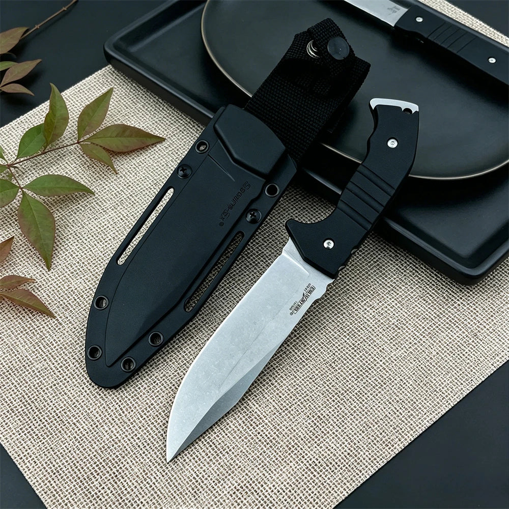 Outdoor Fixed Blade Straight Knife, 7Cr13Mov High Hardness Blade, Nylon Fiber Handle for Camping Hiking Survival EDC Gift Knives
