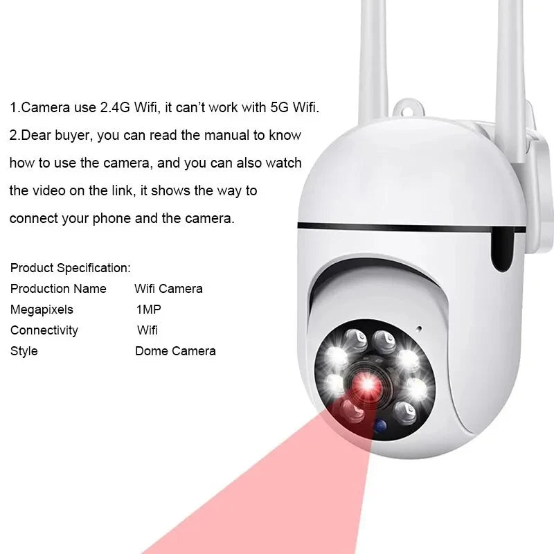 3MP WiFi Camera Home PTZ IP Camera Color Night Audio Wireless Surveillance Camera Auto Home Tracking Security CCTV Camera