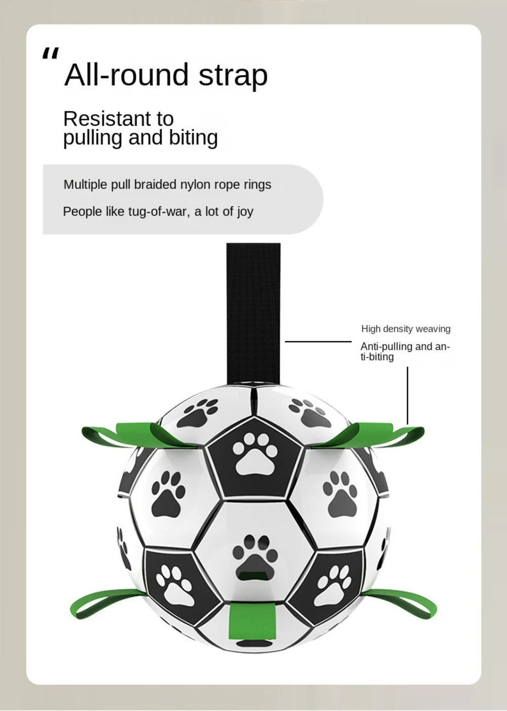 Dog Interactive Pull Football Toys with Grab Tabs Outdoor Training Balls Dog Sport Bite Chew Teething Ball Pet Supplies