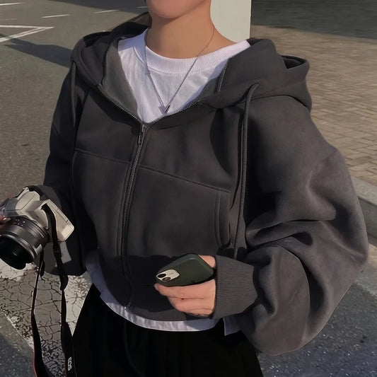 Dam Hoodie med Dragkedja