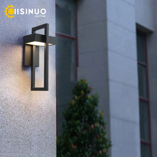 Retro LED Vägglampa Utomhus 10W – Svart Aluminium, Varmvit/Kallvit, H35cm/H42cm, 96–240V