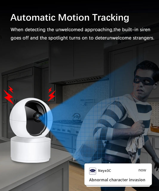8MP 4K WiFi Säkerhetskamera för Inomhusbruk med PTZ
