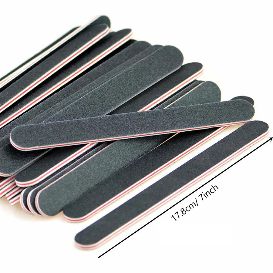 5Pcs Emery Board Nail Files, Straight Sandpaper Files for Nail Art DIY Manicure