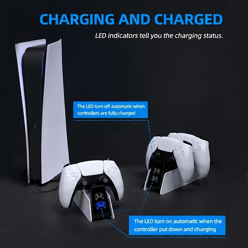 Charging Station for PS5 Controller Charger Station For DualSense Controller Dual USB Fast Type-C Charging Dock with LED Display