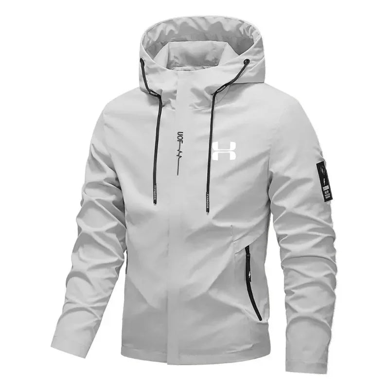 Herr Streetwear Hoodjacka – Casual Zip, Lös Passform, Utomhus Vindbrytare, S–XXXL