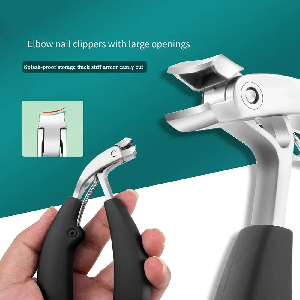 Heavy-Duty Nail Clippers Prevent Splashing Wide Fingernail Clipper Thick Hard Toenail Cutter Arc Blade Manicure Scissor Tools