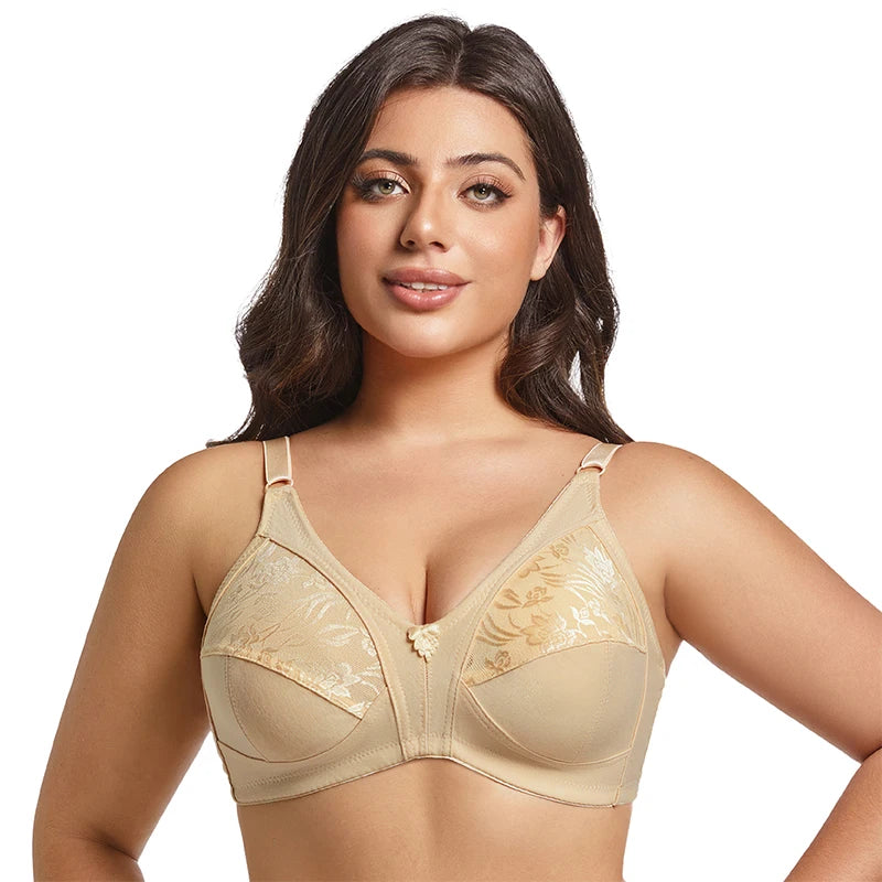 Plus Size Lace Bras For Women Sexy Brassiere Thin Wireless Lingerire Comfortable Underwear