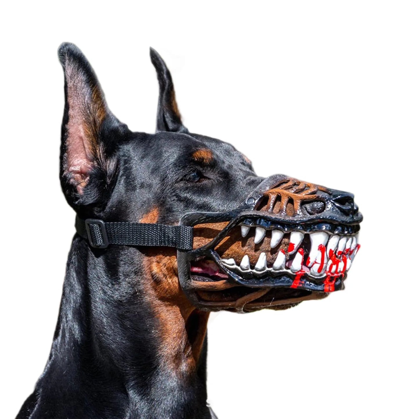 Latex Dog Mask With Blood In Pet Teeth Interesting Adjustable Elastic Cat Dog Mask Halloween Party Pet Dressing Headgear