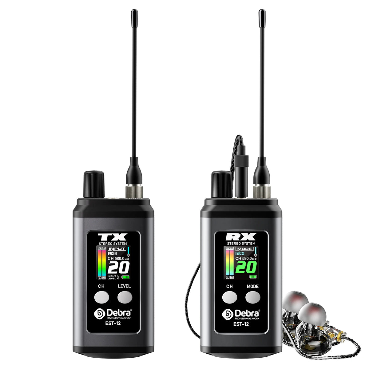 EST-12 trådlöst UHF-system för in-ear-monitorering
