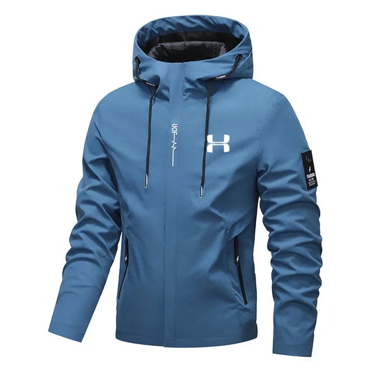 Herr Streetwear Hoodjacka – Casual Zip, Lös Passform, Utomhus Vindbrytare, S–XXXL