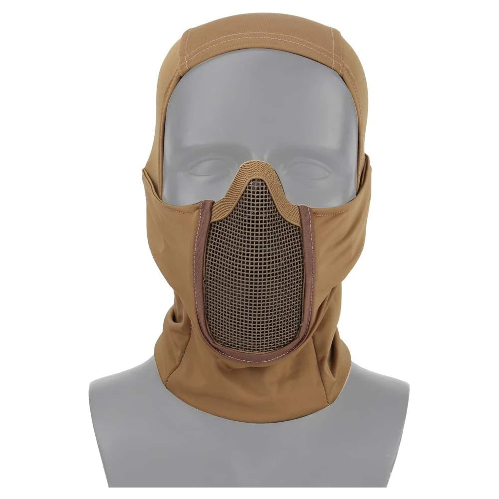 Taktisk balaclava halvmask med andningsbart nät