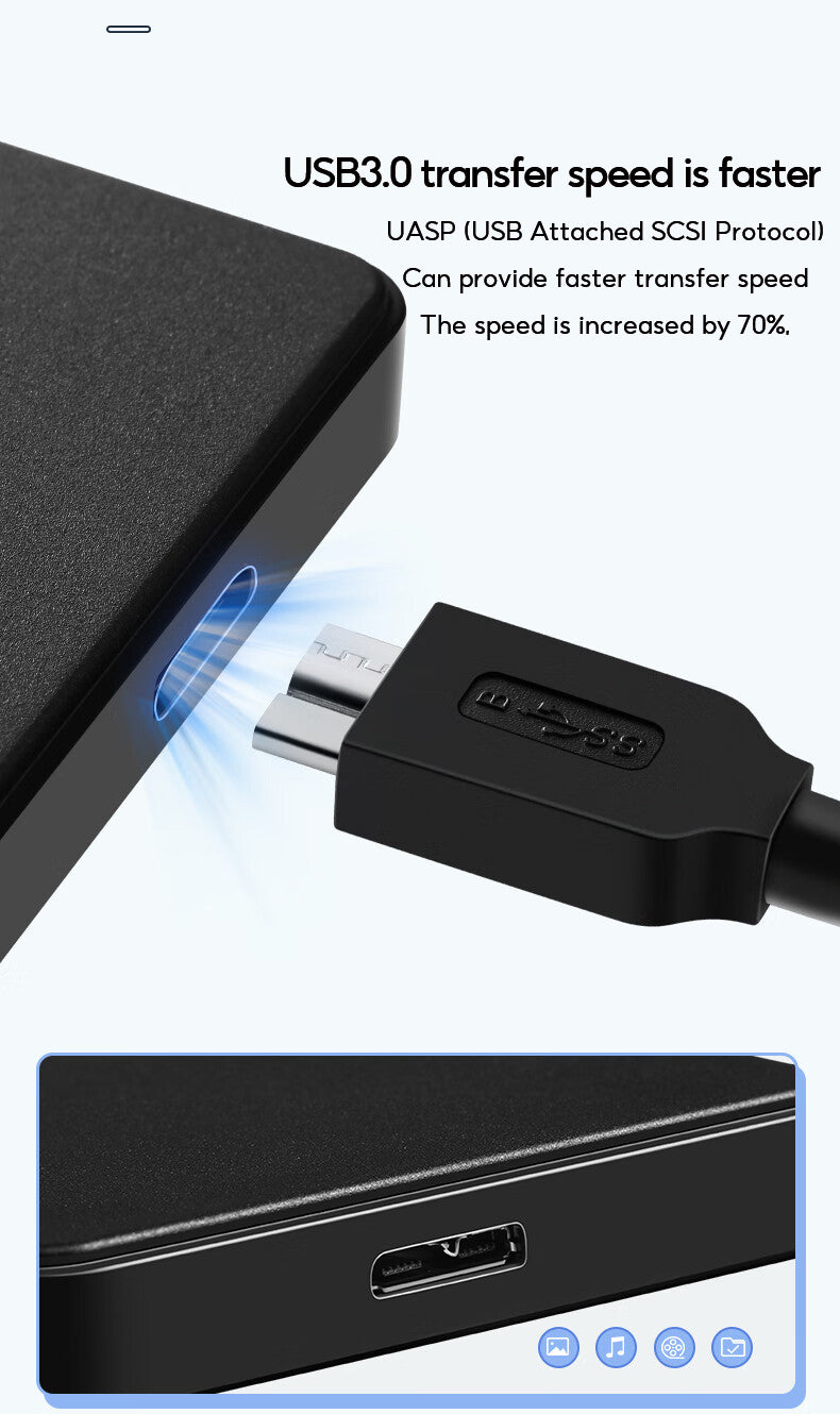 2.5-inch SSD Solid State Mechanical Serial Port SATA Hard Disk Case Toolless Micro Interface USB 3.0 External Mobile