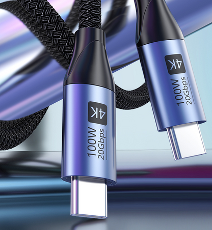 100W USB-C Datakabel – 20 Gbps Snabbladdning, 4K Skärmspegling och Höghastighetsöverföring