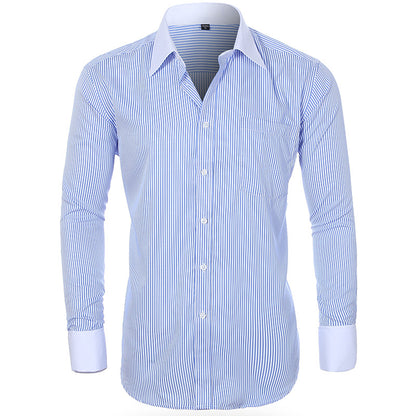 Herrskjorta Plus Size – Randig Business Casual Slim Fit för Herr 2026