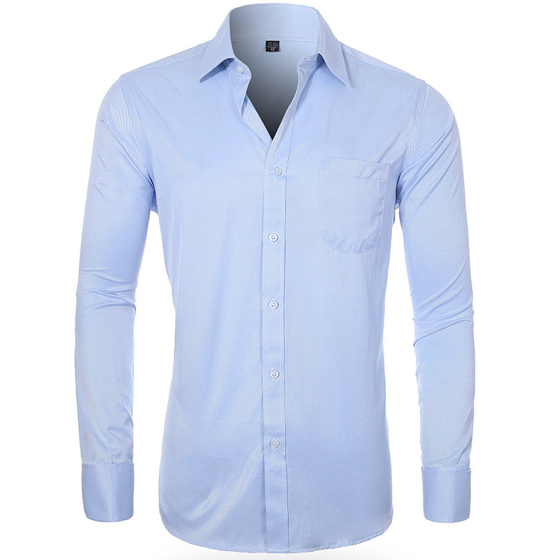 Herrskjorta Plus Size – Randig Business Casual Slim Fit för Herr 2026