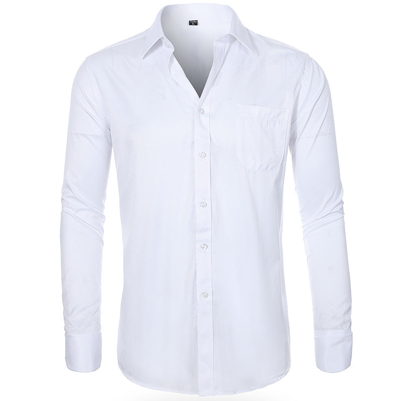 Herrskjorta Plus Size – Randig Business Casual Slim Fit för Herr 2026