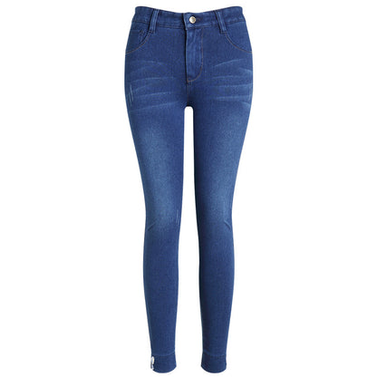 Damjeans med Broderi Hög Midja Stretch – Slim Fit Cropped Indigo Jeans 25–34 2026